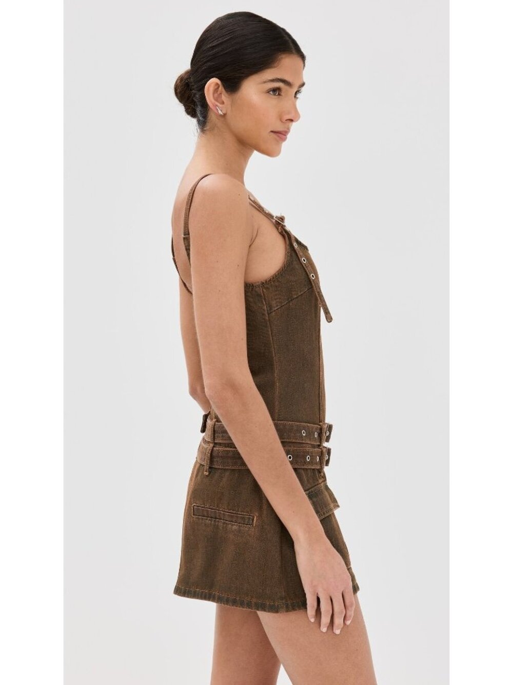 LIONESS Biker Mini Dress in Petrol Medium New Womens Denim - Picture 13 of 16